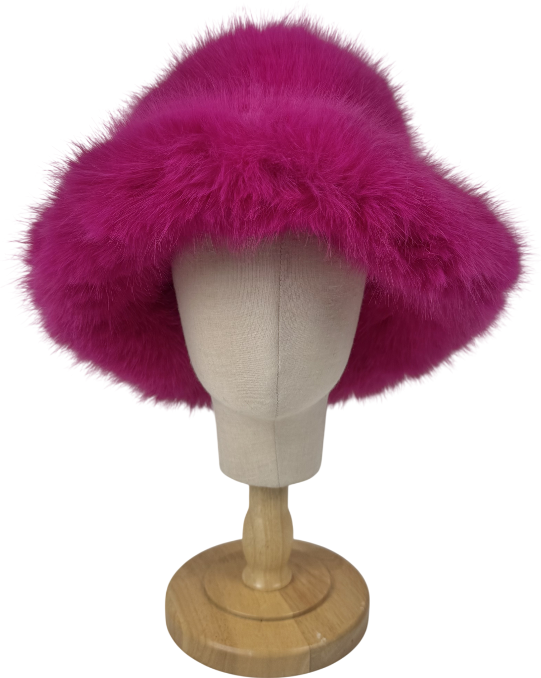 Pink Faux Fur Bucket Hat