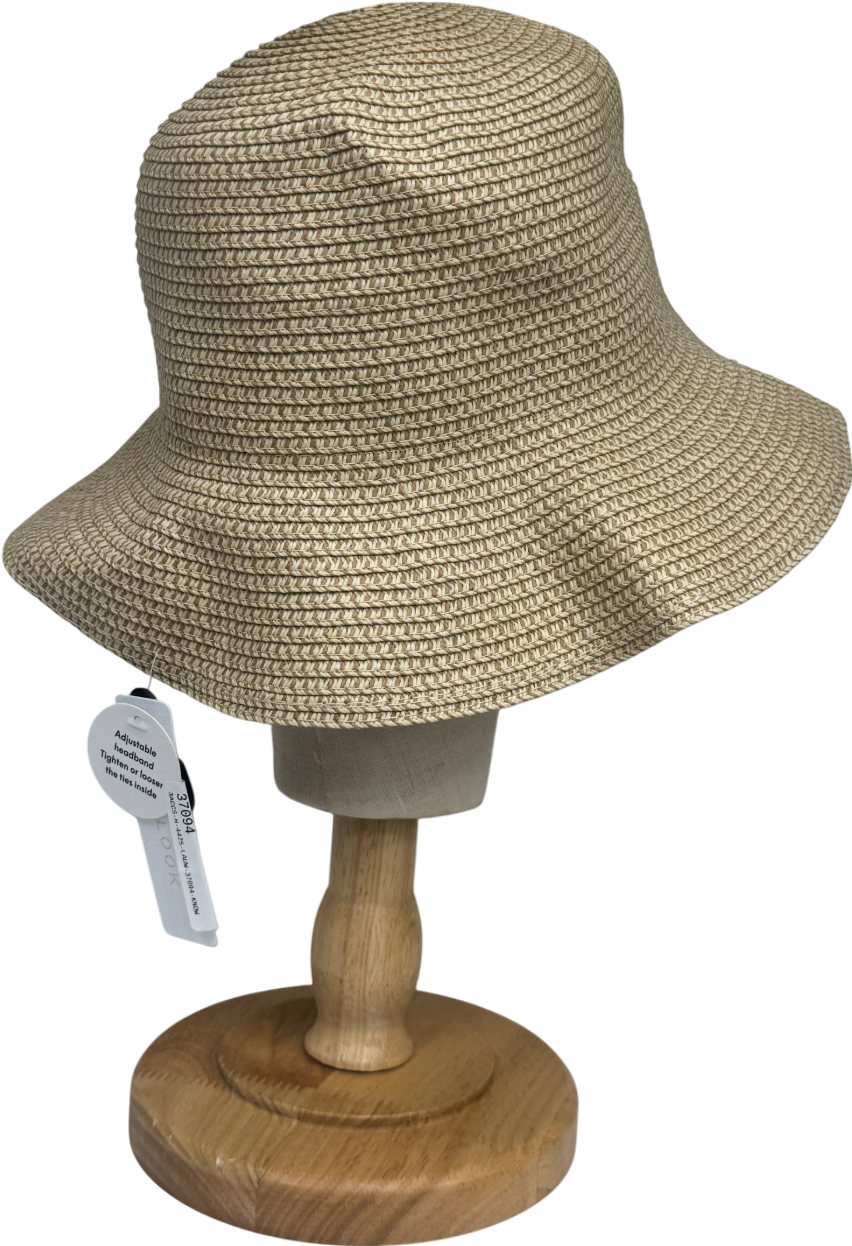 New Look Beige Stone Straw Effect Bucket Hat One Size