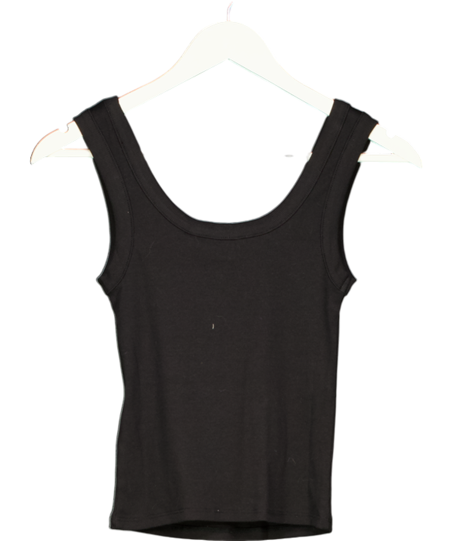 Guess Black Diamante Logo Tank Top UK XS