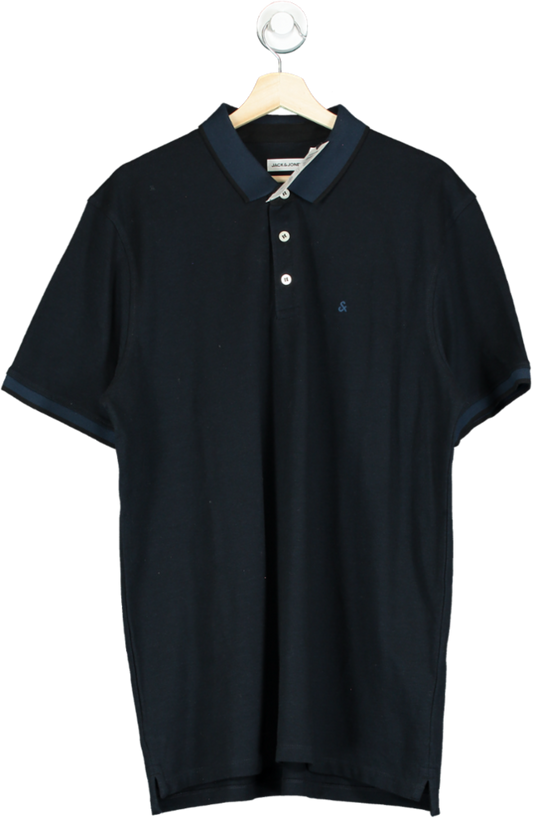 Jack & Jones Blue Plain Polo Shirt UK XXL