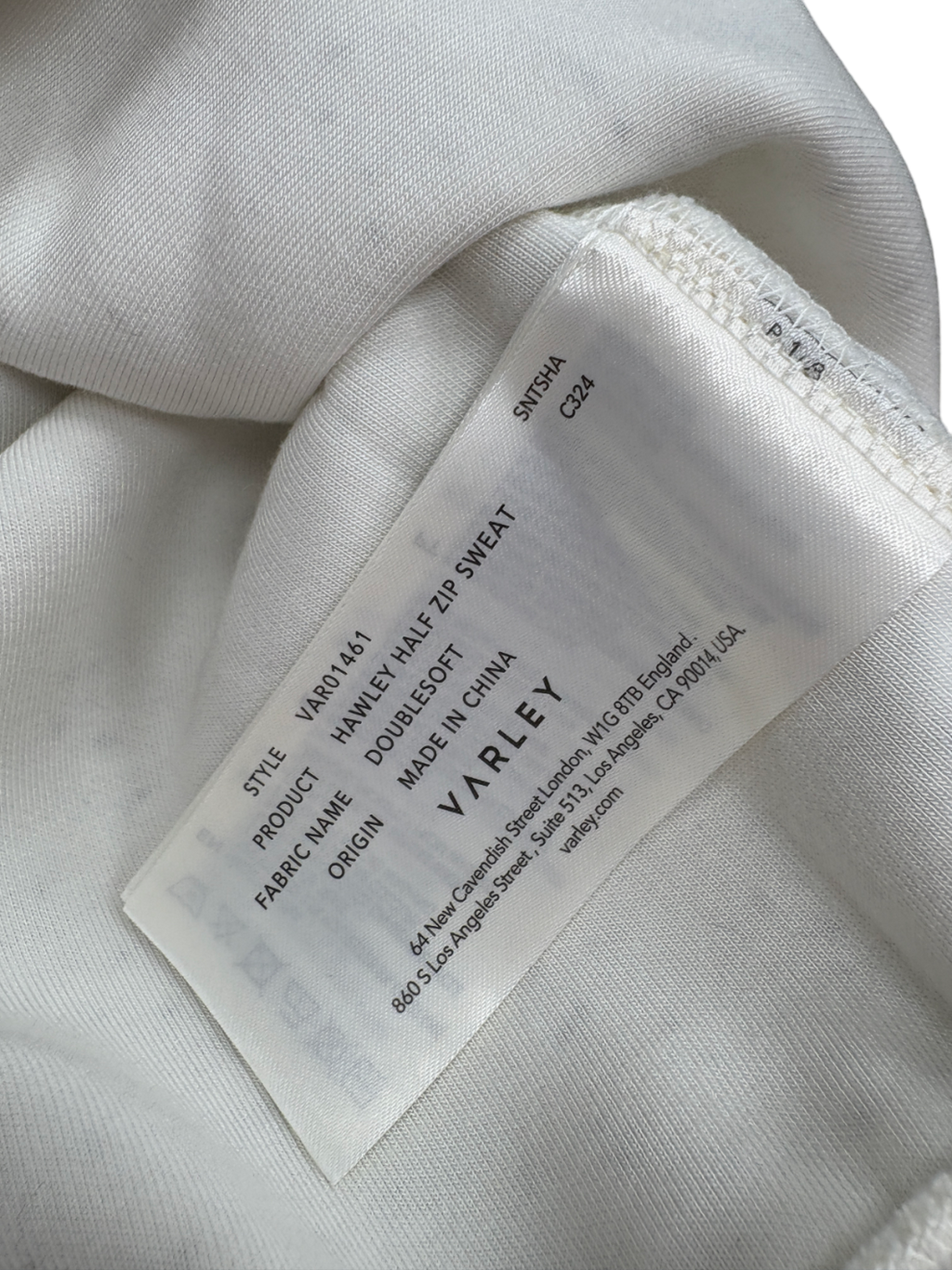 Varley Grey DoubleSoft Hawley Half Zip Sweat UK S