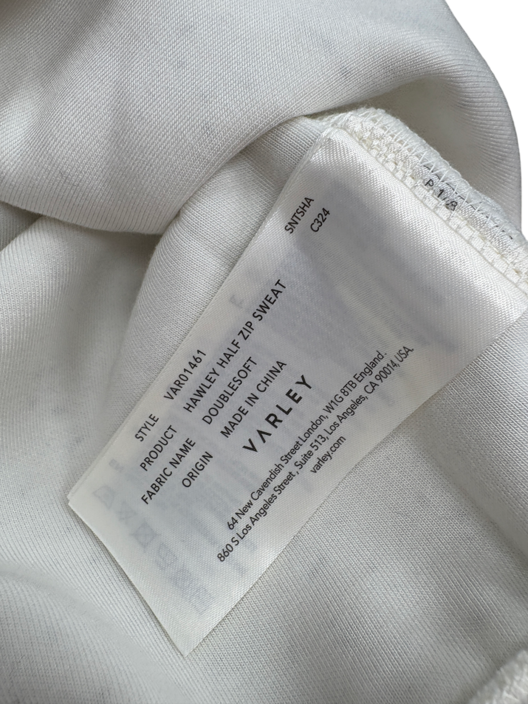 Varley Grey DoubleSoft Hawley Half Zip Sweat UK S