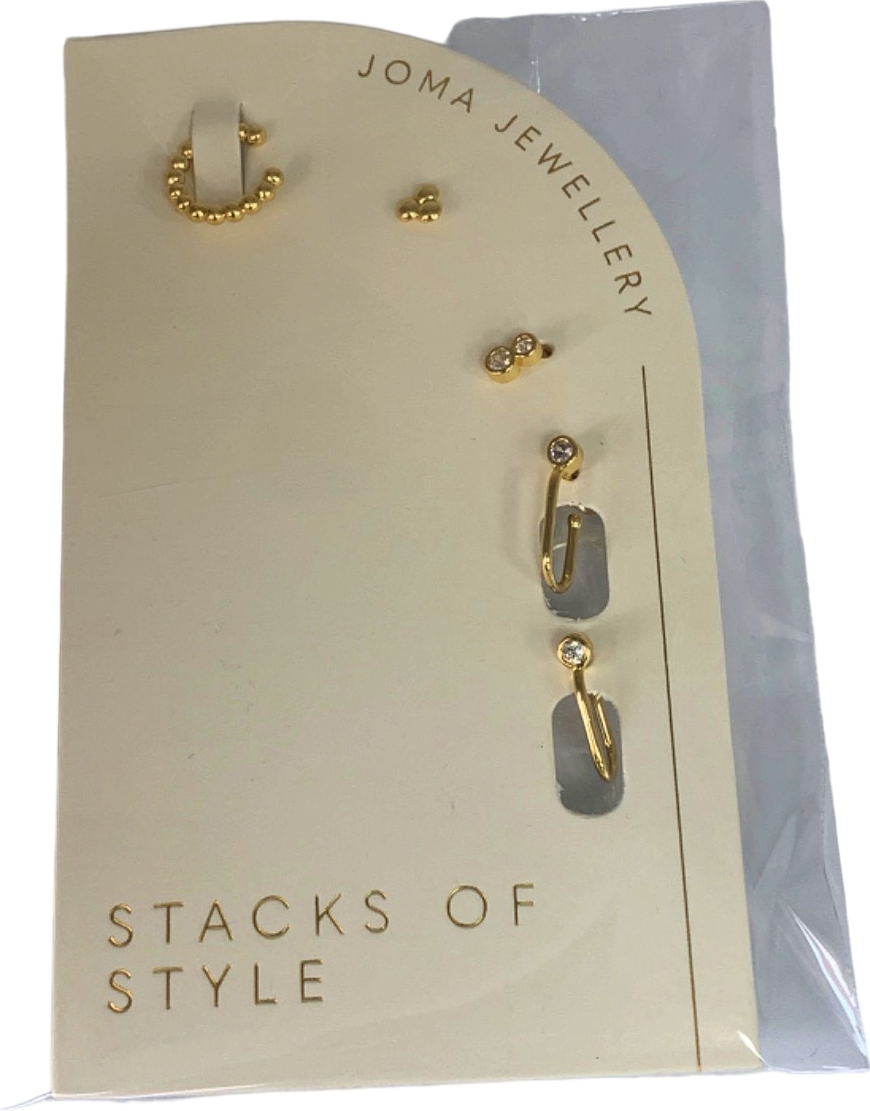 Joma Jewellery Gold Stacks of Style Earrings Set