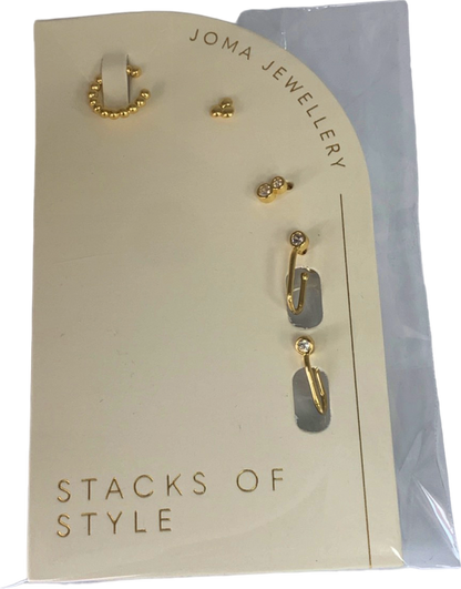 Joma Jewellery Gold Stacks of Style Earrings Set