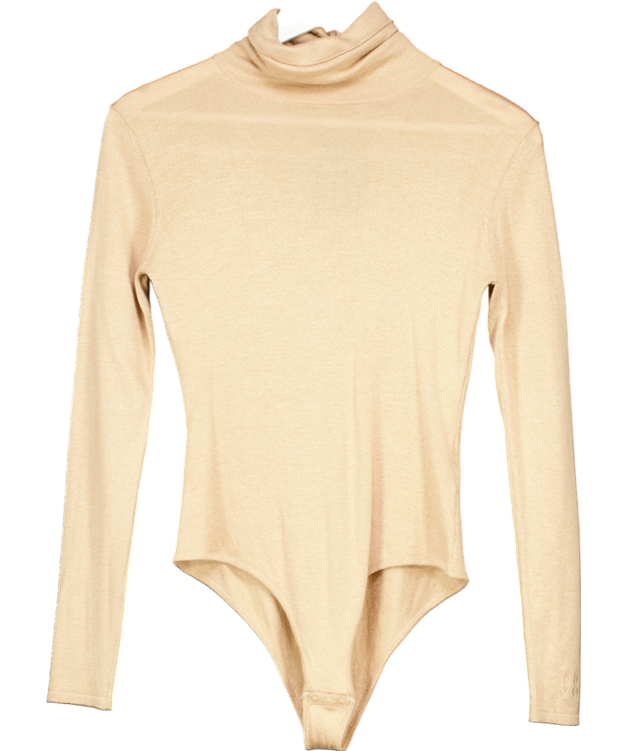 Novo Beige Silk Cashmere Bodysuit UK 6