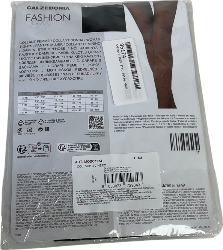 calzedonia Black Fashion Tights UK S/M