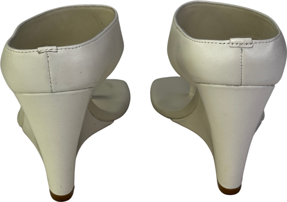 REBE Cream Leather Yvie Wedge Heel Sandal UK 5 EU 38 👠