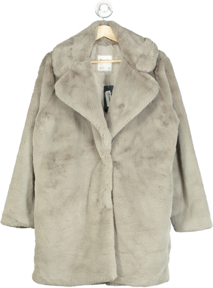 Abercrombie & Fitch Beige Supersoft Faux Fur Coat UK L