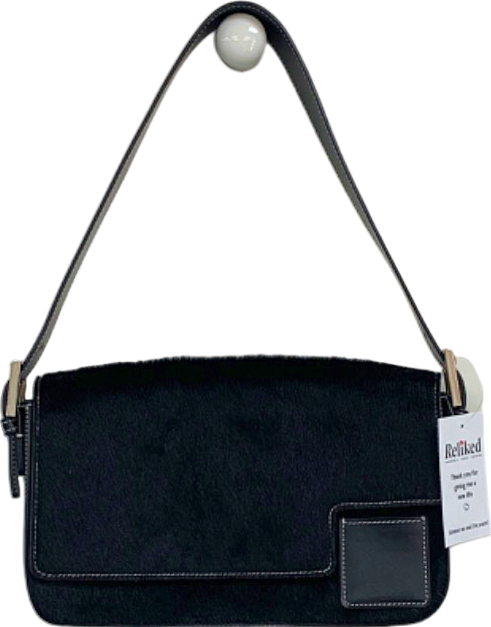 Dara Hamarneh Black Calf Leather Bagutte Shoulder Bag