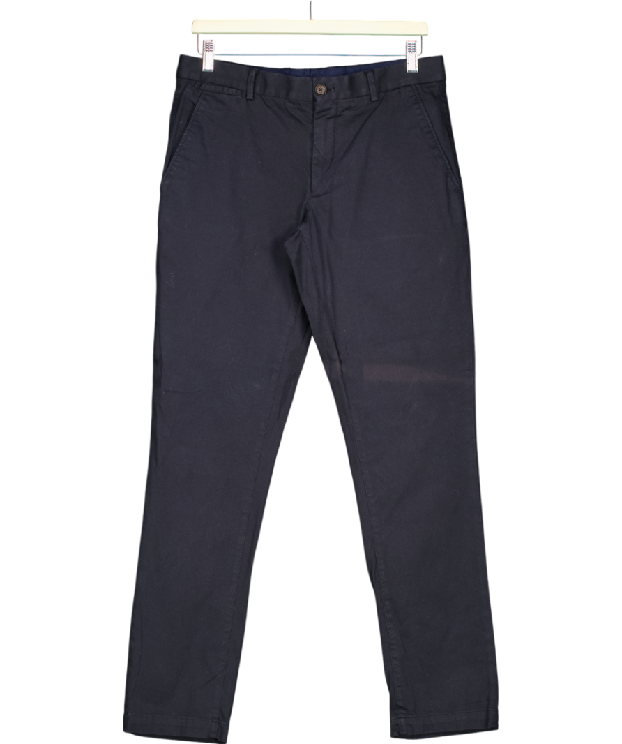 Tessuti et Sondrio Blue Extra Slim Fit Cotton Trousers - Regular Length W32