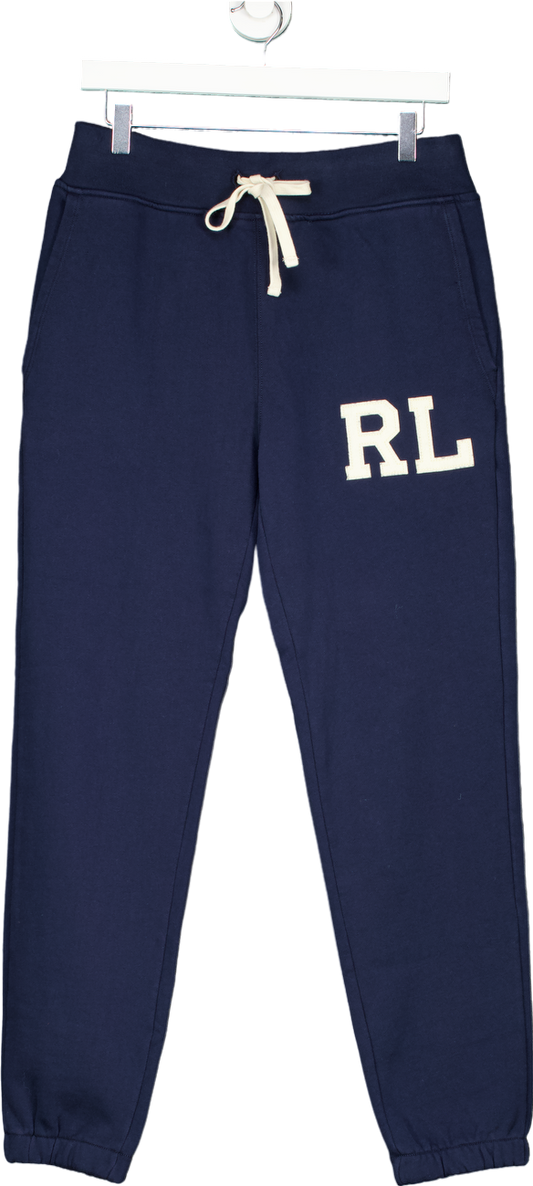 Ralph Lauren Navy Logo Applique  Letterman Joggers Petite Fit UK S