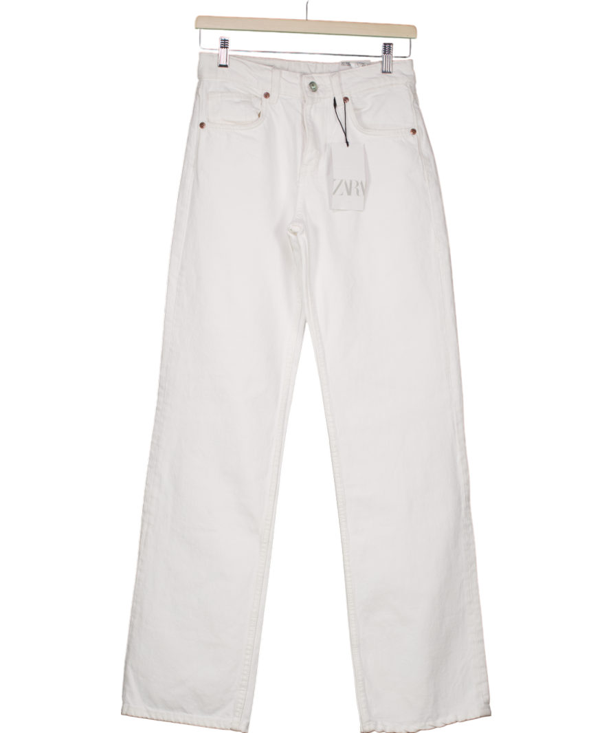 ZARA White Wide Leg Jeans UK 6
