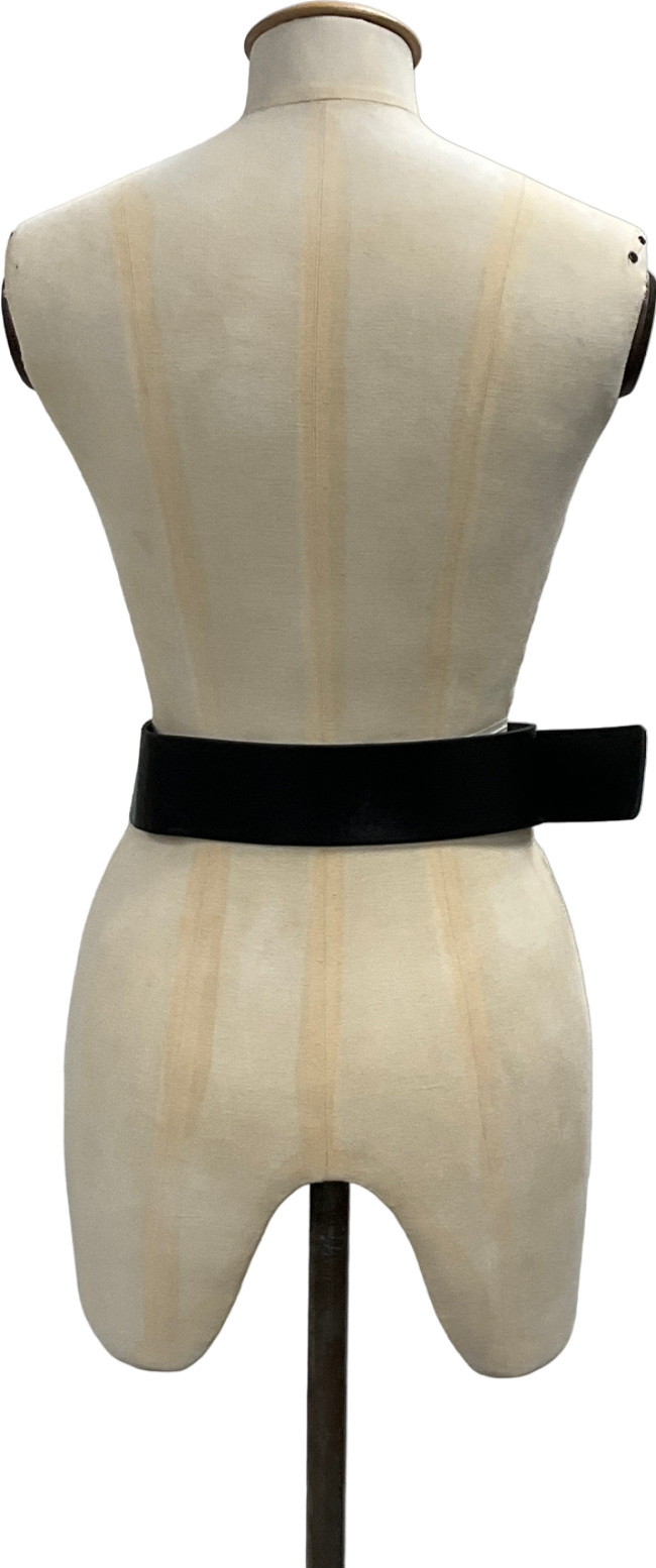 PrettyLittleThing Black Gold Buckle Chunky Waist Belt One Size