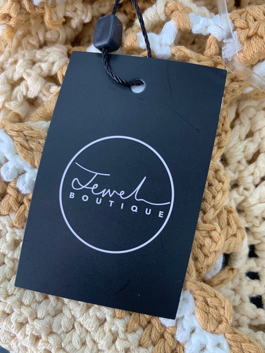 Jewel Boutique Beige & White Crochet Halterneck Top UK S