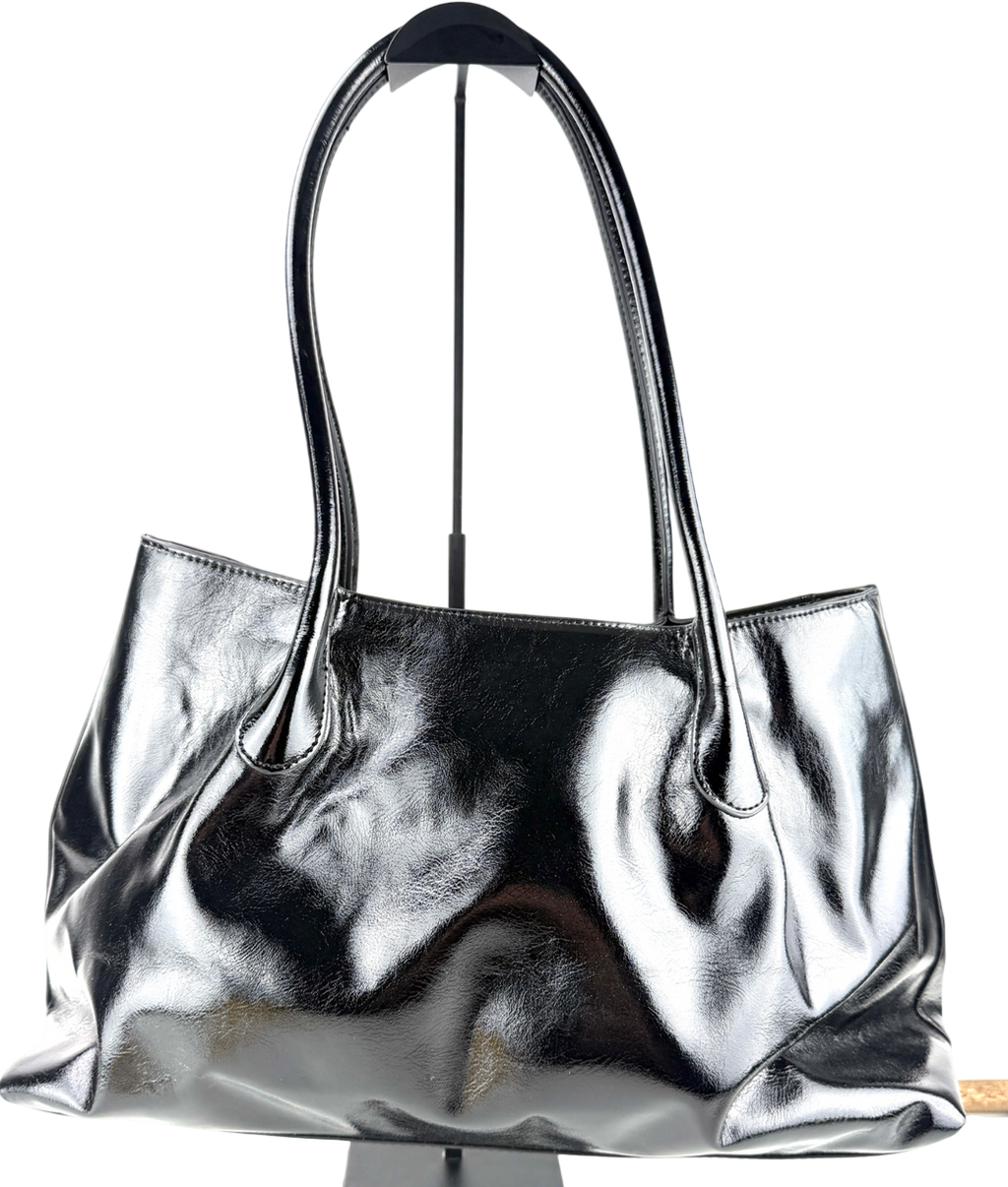 Topshop Black Toby Tubler Handle Tote Bag