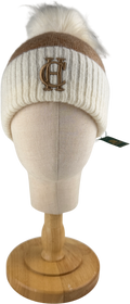 HOLLAND COOPER Cream Logo Chelsea Bobble Hat Camel