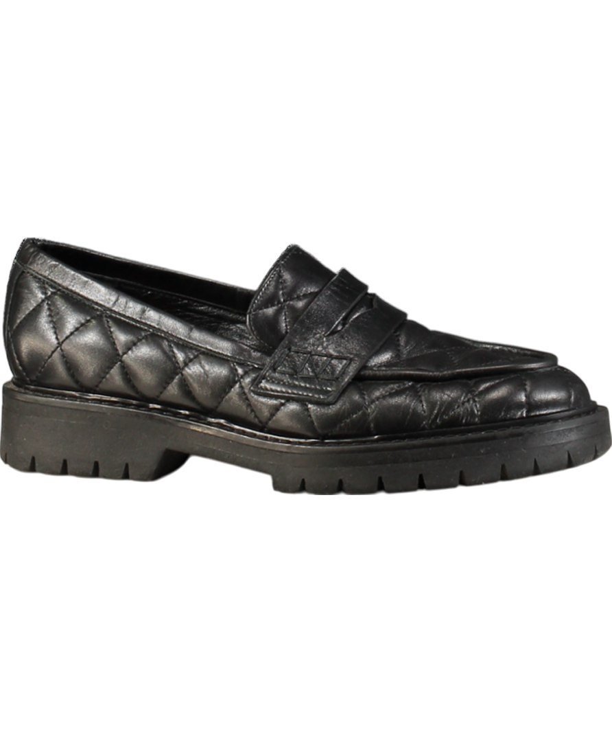 Flattered Black Signe Quilted Leather Loafer UK 5 EU 38 👠