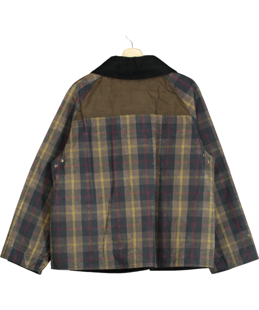 MANGO Green Check Parka With Contrasting Neck UK L