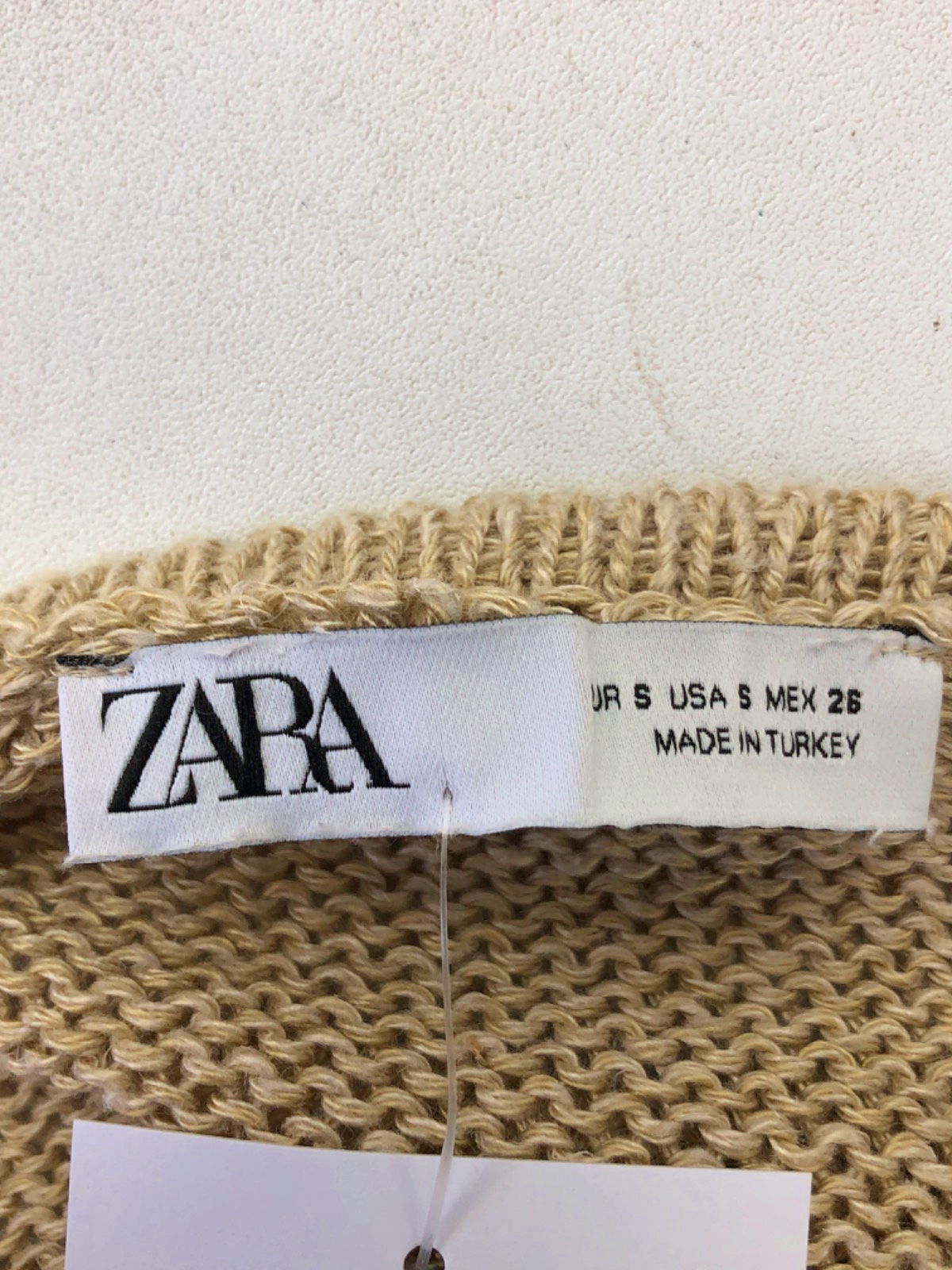 Zara Beige Knit Crop Jumper UK S