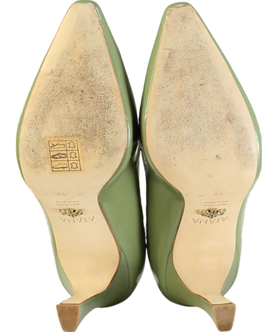 ATANA Green Fiorellini Pump In Semi-patent Leather UK 5 EU 38 👠