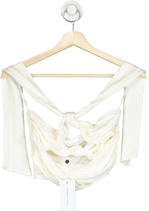 Lovers and Friends Cream Twisted Knot Top UK XS
