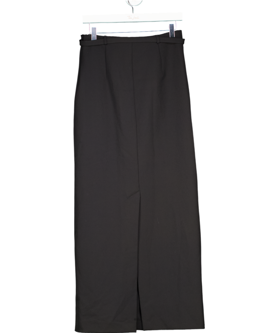 ZARA Black Belted Maxi Skirt UK 8