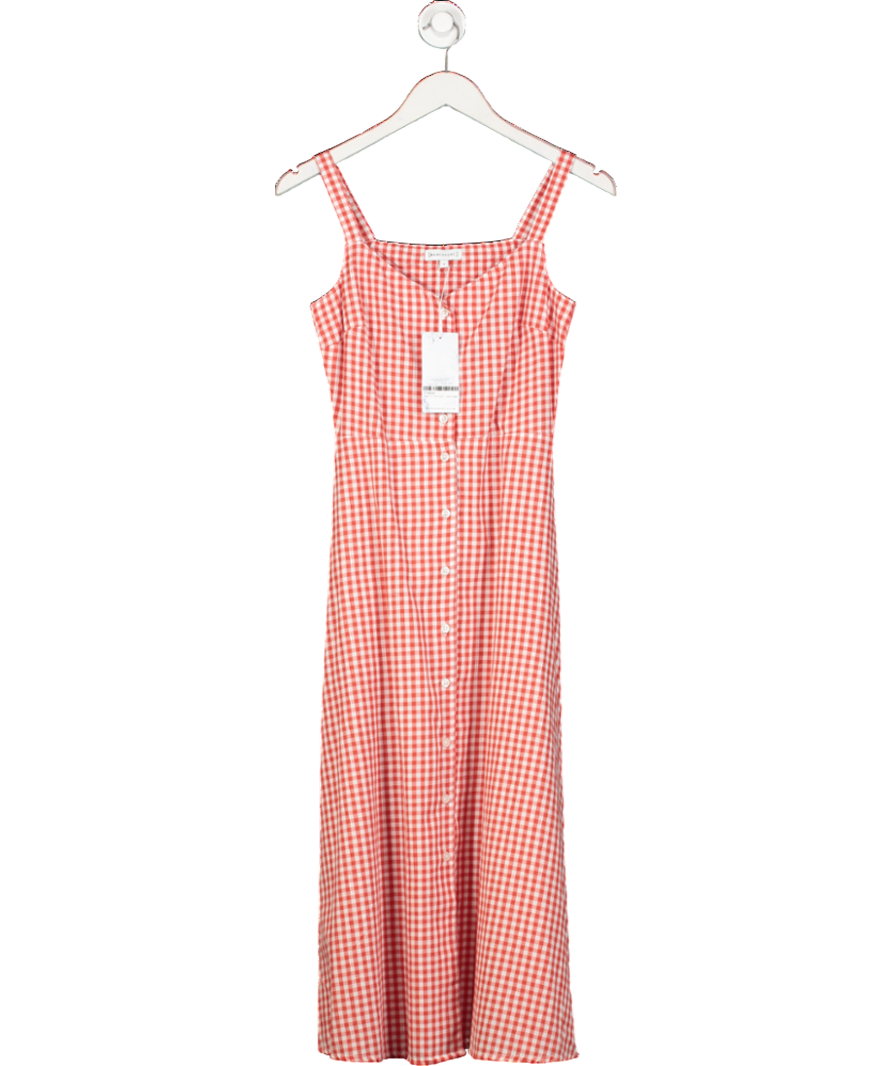 Warehouse Red Gingham maxi Dress UK 8