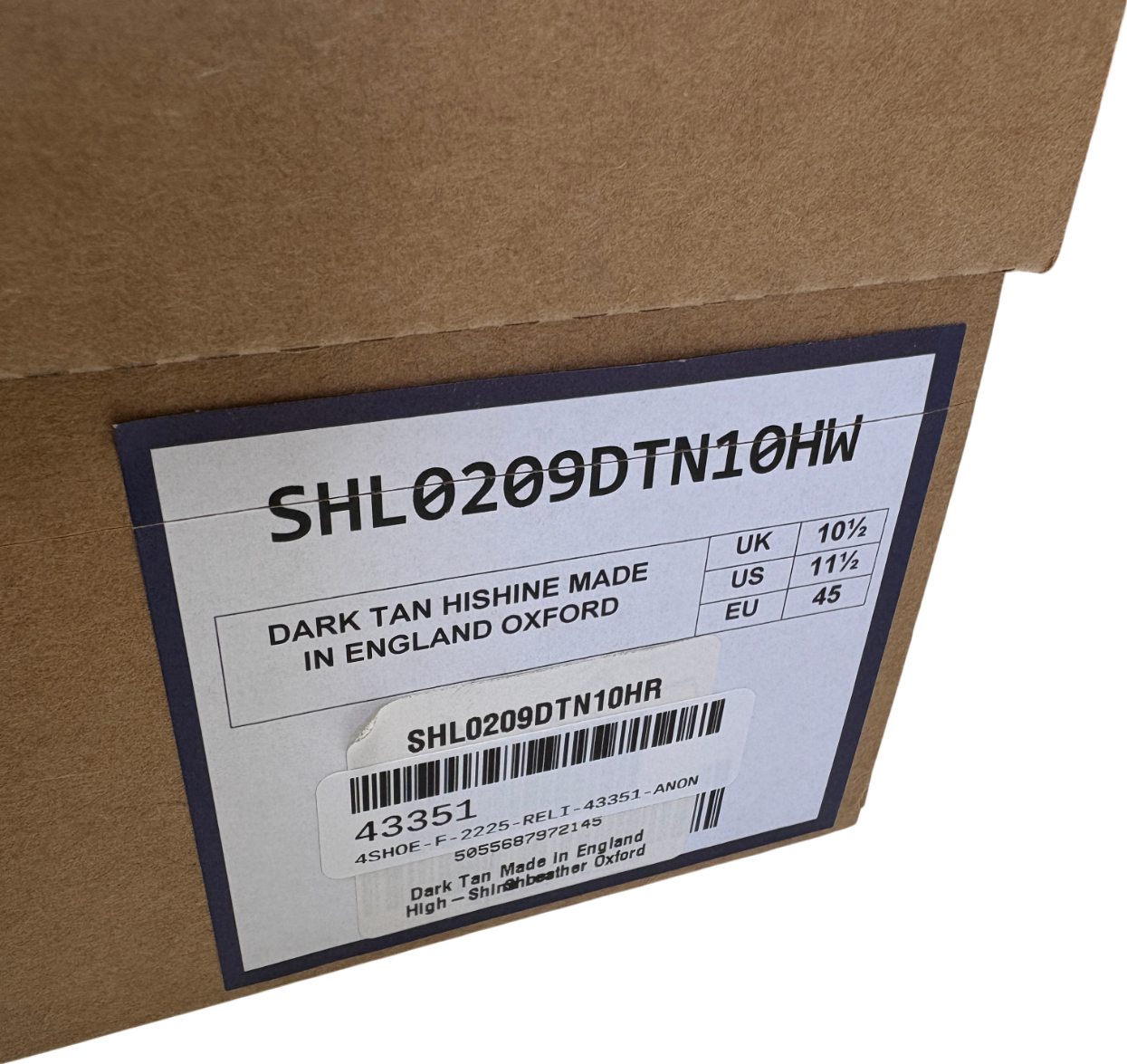 Charles Tyrwhitt Brown Leather Oxford Shoes UK 10.5 EU 44.5 👞