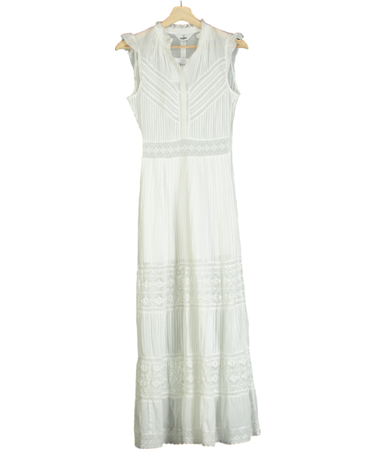 Skye By Brora White The Organic Cotton Lace Dress UK 6