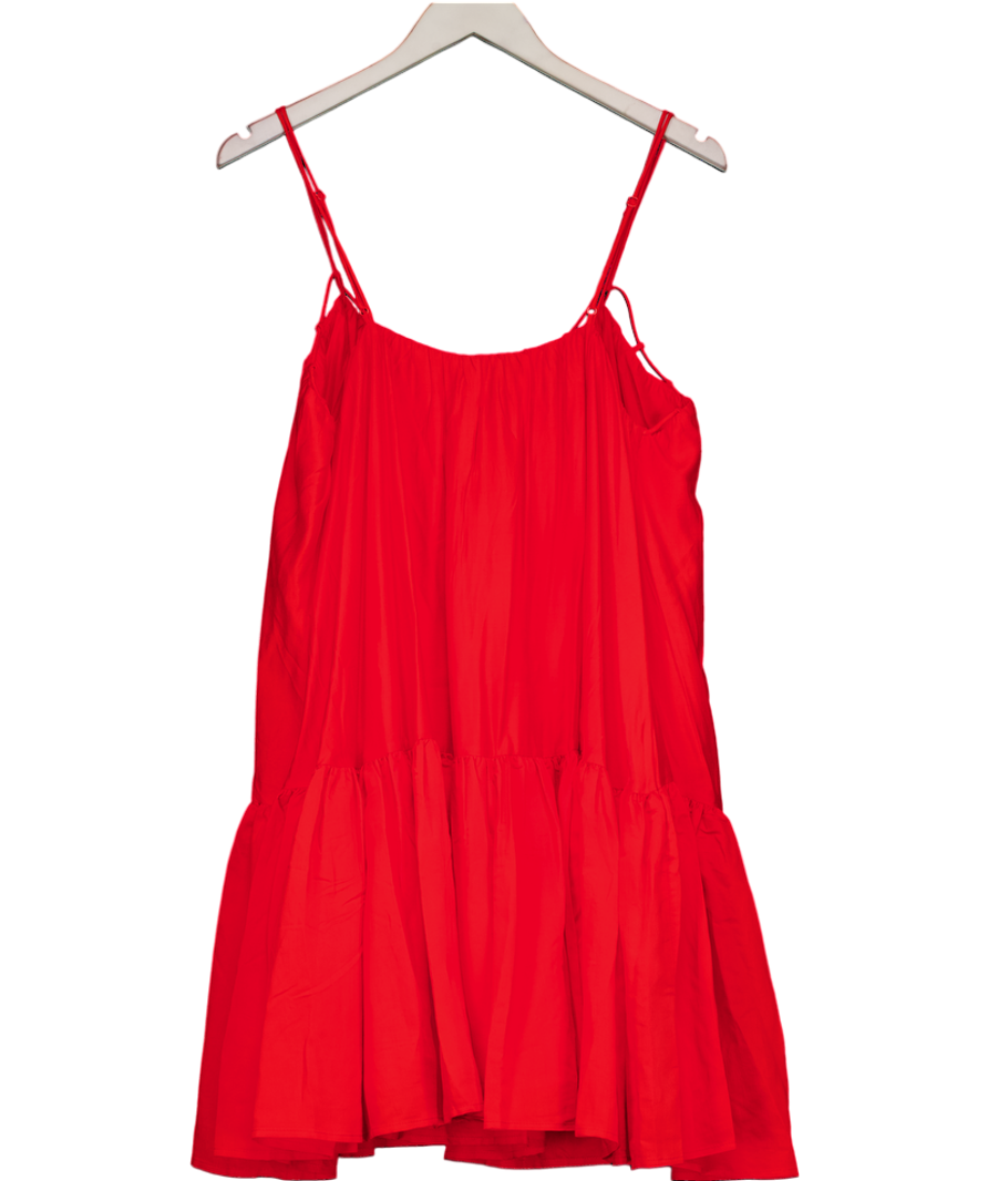 H&M Red Relaxed Strappy Smock Dress UK M