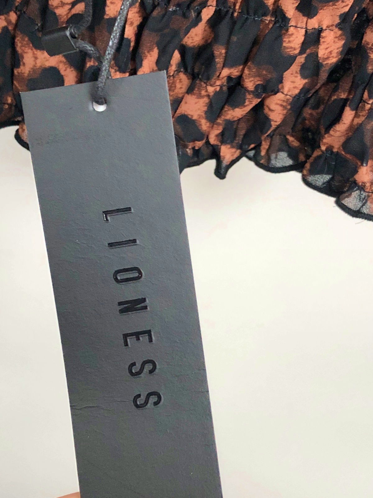 Lioness Leopard Print Pleated Crop Top UK XS