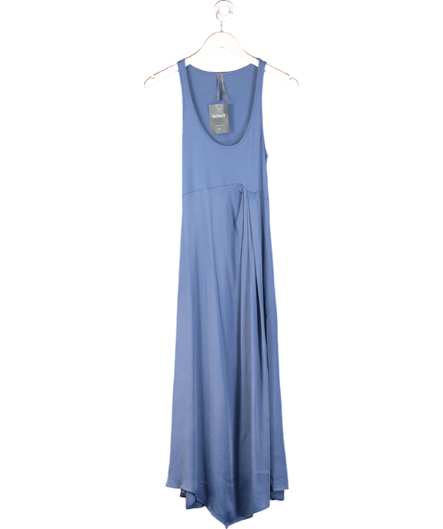 Free People Blue Satin Blend Midi Dress UK XS