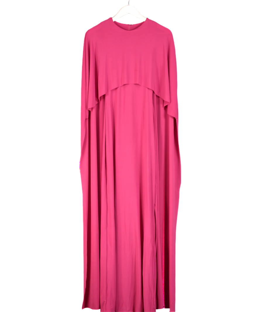 Club L Padma Pink Draped Maxi Dress With Cape Sleeves UK 6