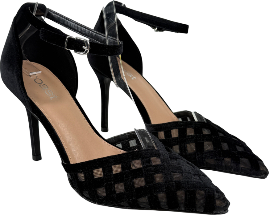 Coast Black Sophia Velvet & Mesh Detail High Stiletto Heel Court Shoes UK 5 EU 38