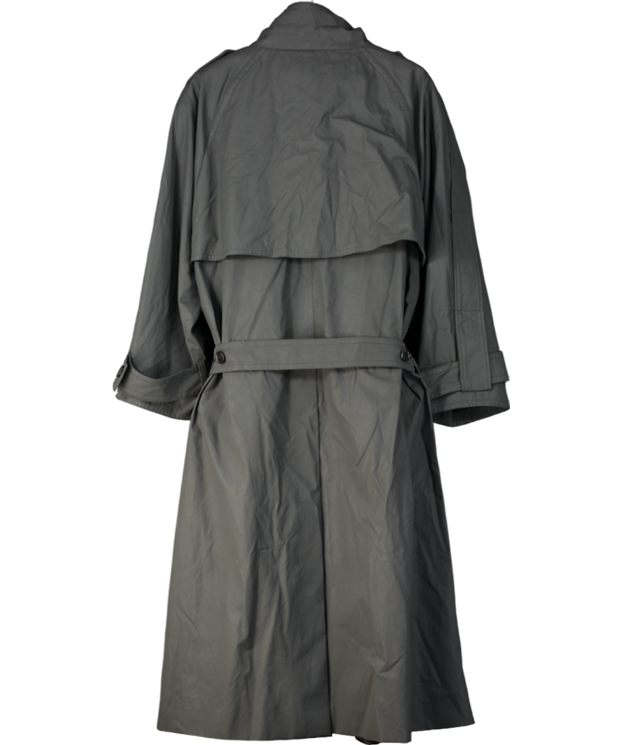 H&M Studio Dark Grey Oversized Cotton Trench Coat UK M/L