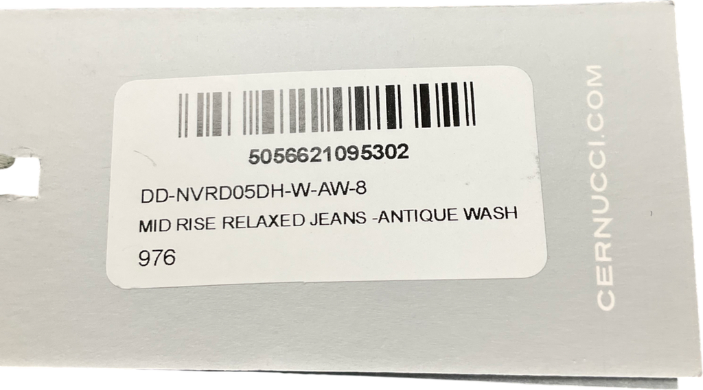 Cernucci Blue Mid Rise Relaxed Jeans In Antique Wash UK 8