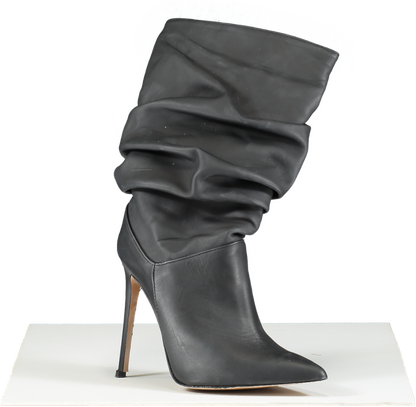 Identita Black Raissa Leather Slouch Boot UK 4 EU 37 👠