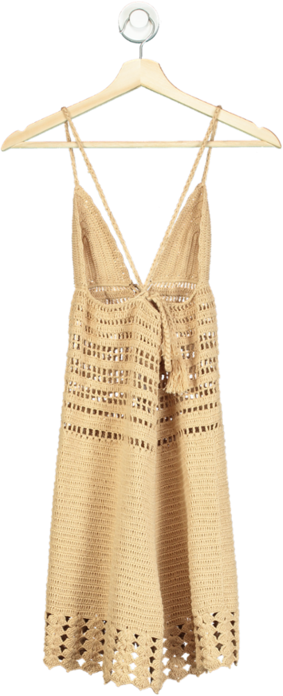 Indah Beige Handcrochet Dress S
