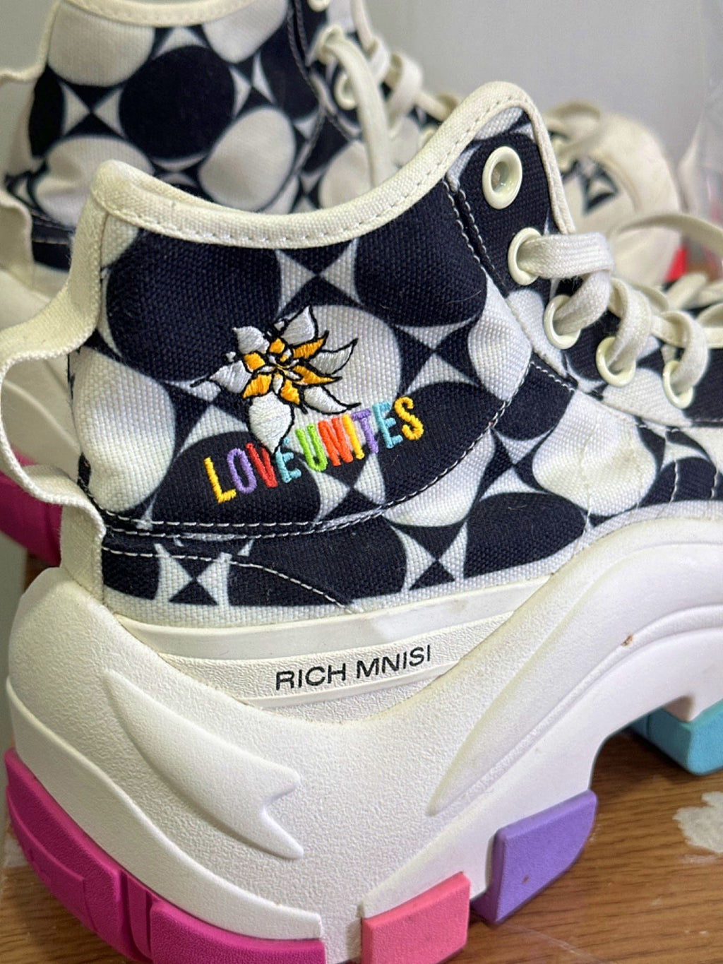 Adidas X Rich Mnisi Black/White Love Unites Trainers UK 9.5