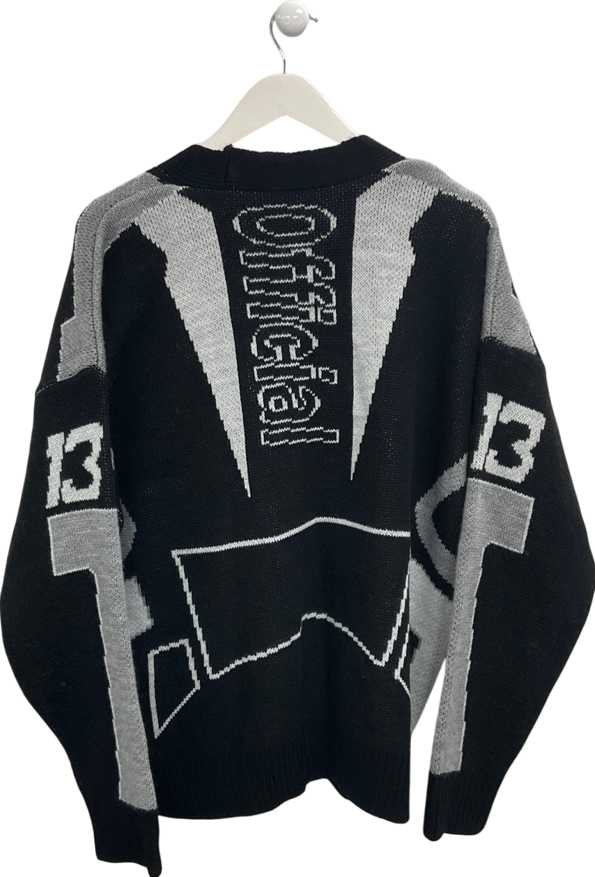 boohooMan Black Tall Oversized Drop Shoulder Moto Cardigan UK S