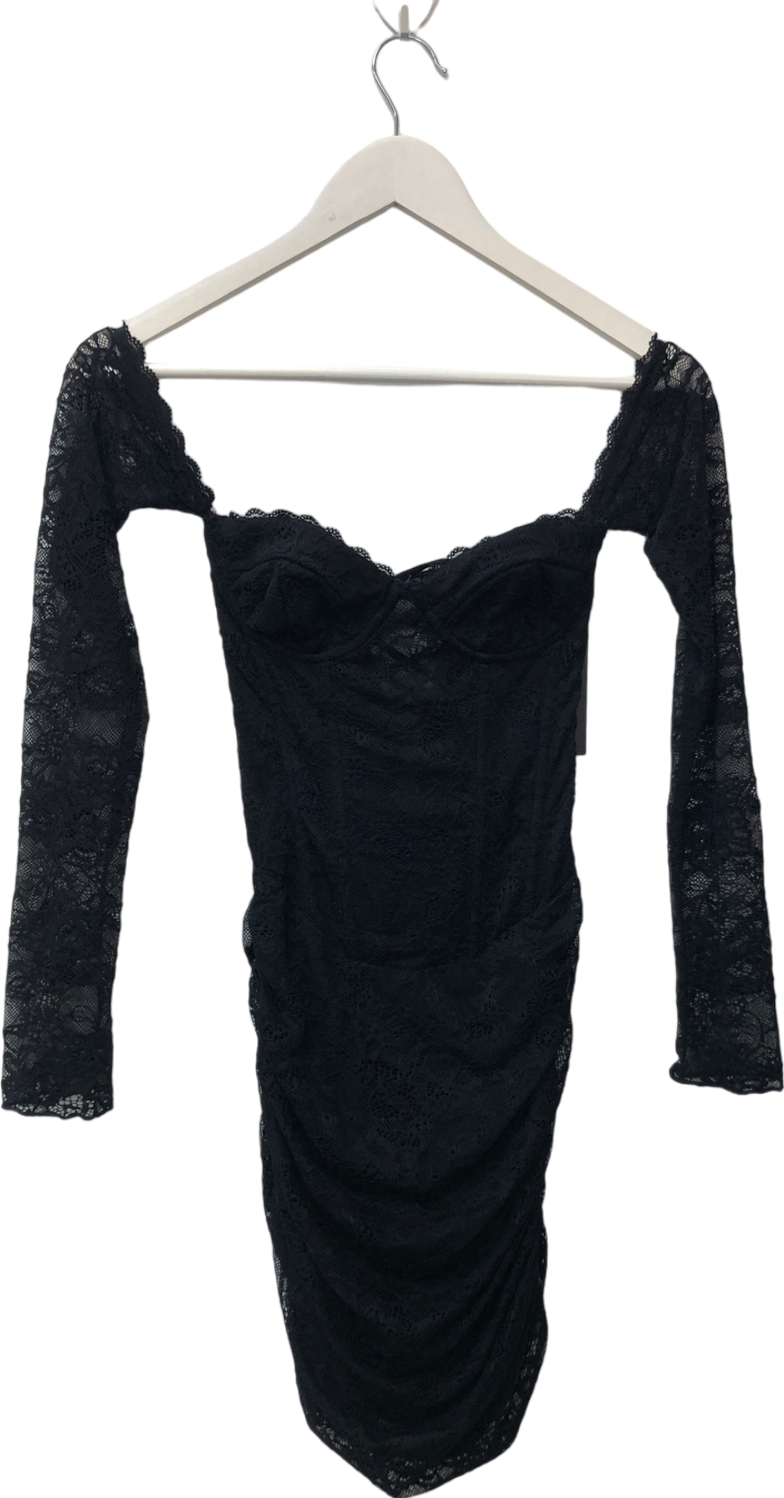 outcast Letisha Long Sleeve Mini Dress Black UK XS
