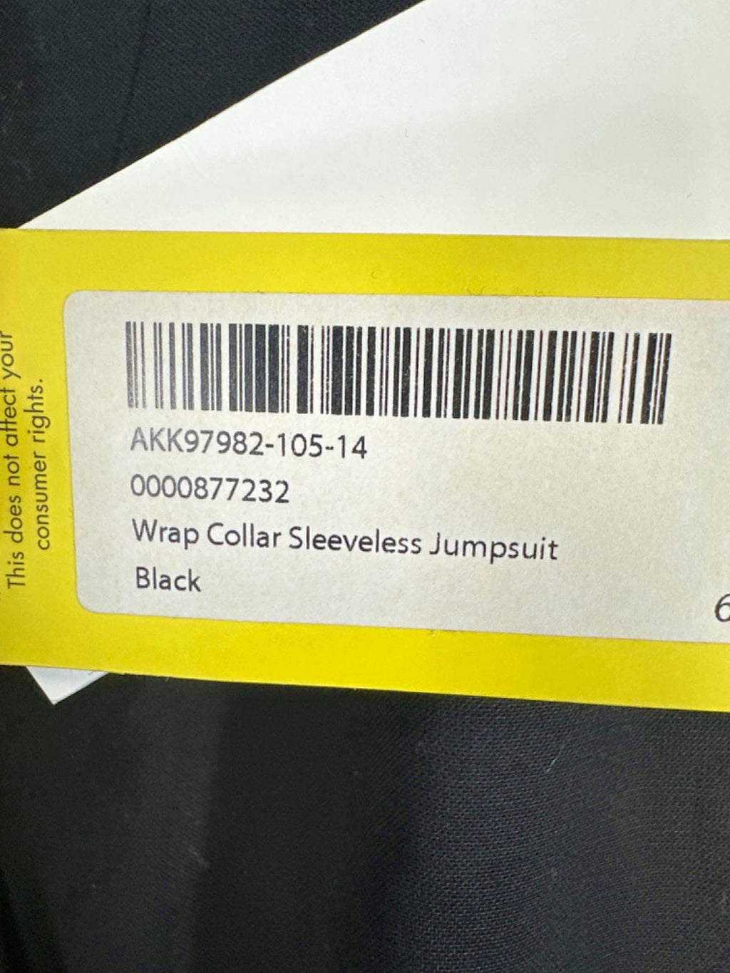 Karen Millen Black Wrap Collar Sleeveless Jumpsuit UK 6