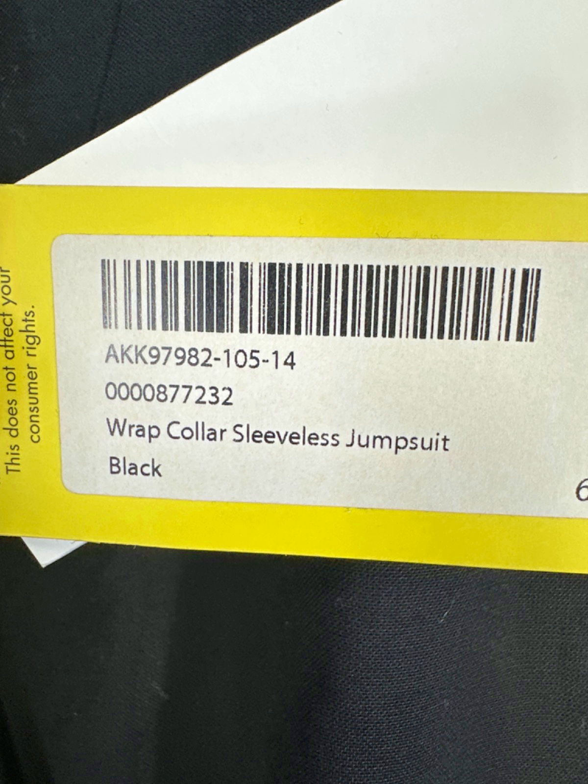 Karen Millen Black Wrap Collar Sleeveless Jumpsuit UK 6
