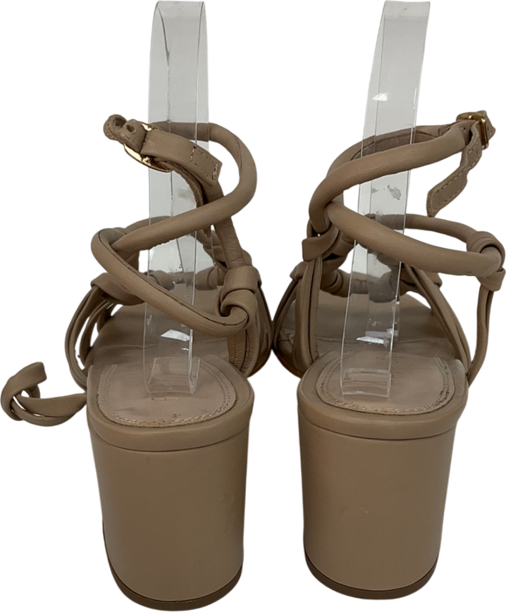 Phase Eight Nude Leather Ankle Strap Sandal Shoe UK 8 EU 41 👠