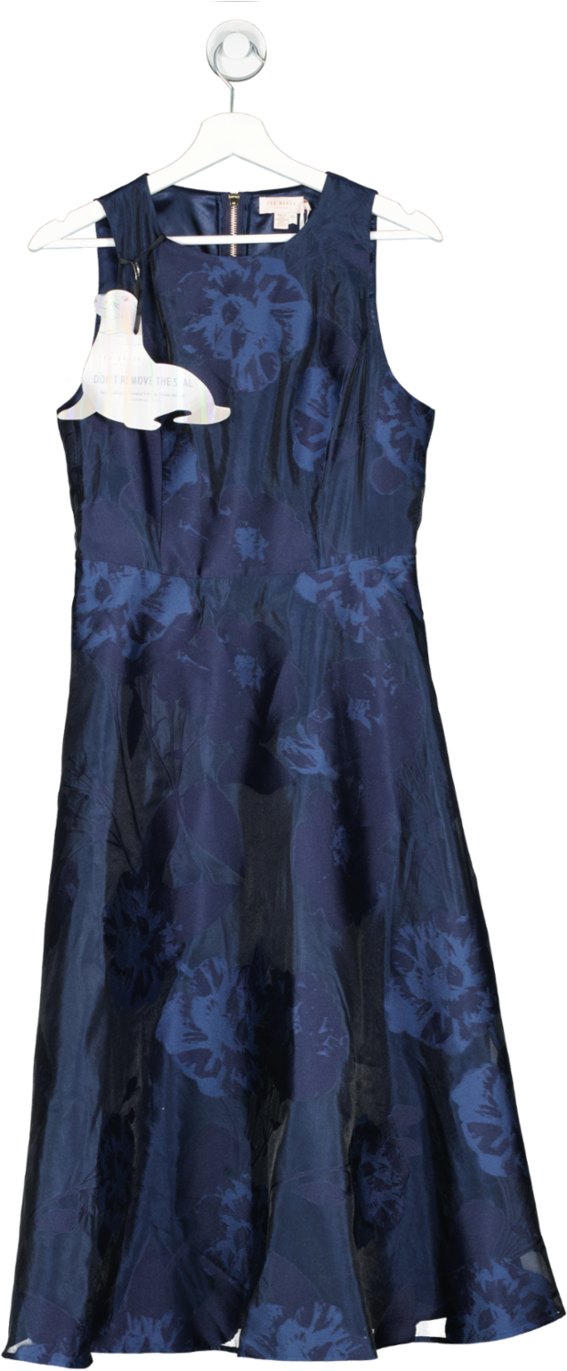 Ted Baker Blue Sleeveless Burnout Ballet Dress UK 12
