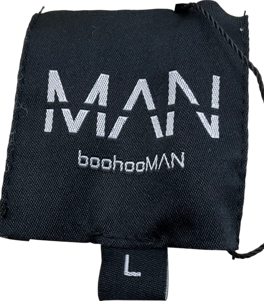 boohoo Cream Textured Puffer Borg Collar Harrington Coat UK L