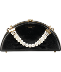 Aspinal Of London Luna Clutch Bag - Black Lizard