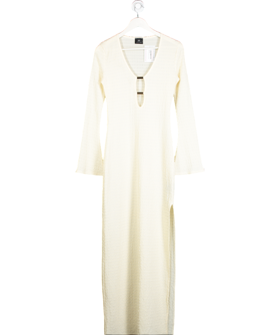 Ruched & Ready Cream Beach Please Maxi Dress UK S