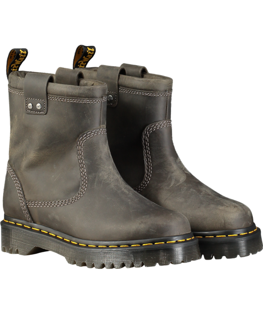 Dr Martens Brown Anistone Tall Leather Biker Boots UK 4 EU 37 👠