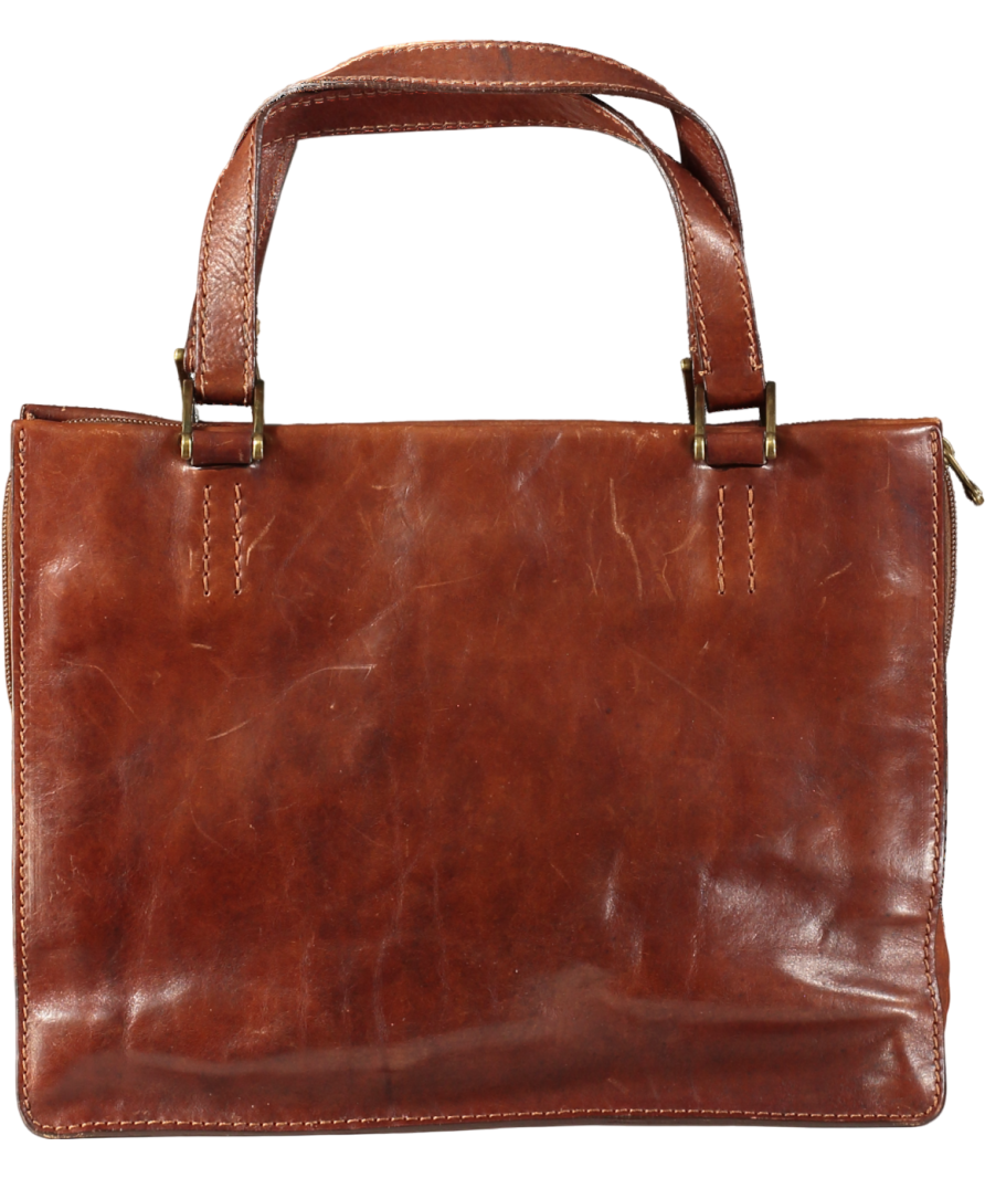 The Bridge Brown Leather Zip Up Handbag